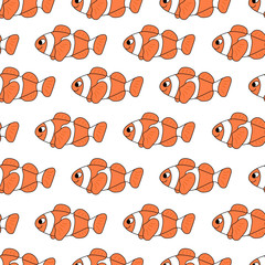 colorful clown fish seamless pattern