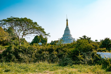 Buddha temple in the sunset dawn