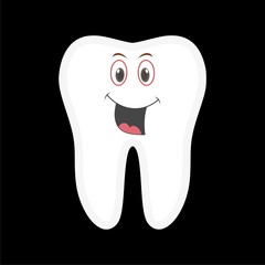 Wall Mural - Smiling tooth icon, Tooth vector icon