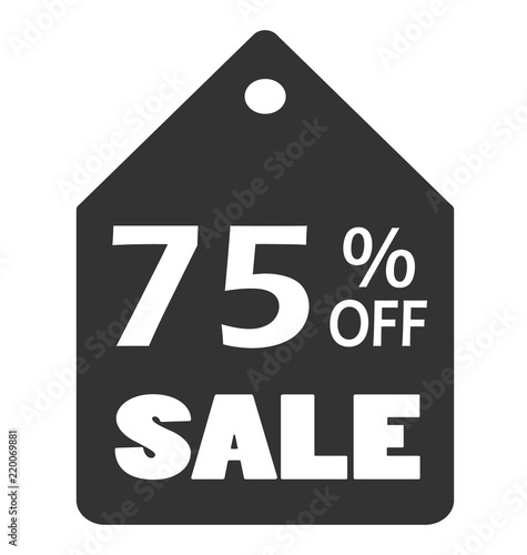75 Off Sale Discount Banner Sale Discount Icon On White