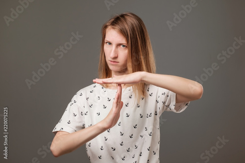 Fotografie, Obraz Please, i need pause concept. European woman need time out.
