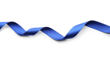 Blue Ribbon On White Background