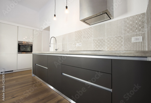 Modern Kitchen Interior With Cement Countertop Buy This Stock