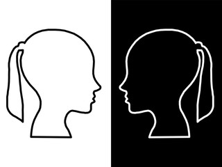 Heads of two people, woman and man, abstract brain for concept idea