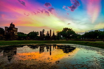 Sukhothai historical park, the old town of Thailand in 800 year ago