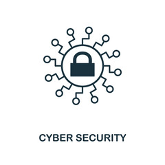 Wall Mural - cyber security icon. monochrome style design from internet security icon collection. ui. pixel perfe