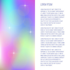 Wall Mural - Template for a booklet with a holographic background and space for text. Holographic abstract background with stars.