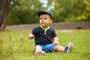 baby boy in a park