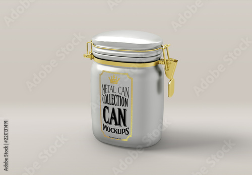 Download Metal Oval Swing Top Jar Mockup Stock Template Adobe Stock