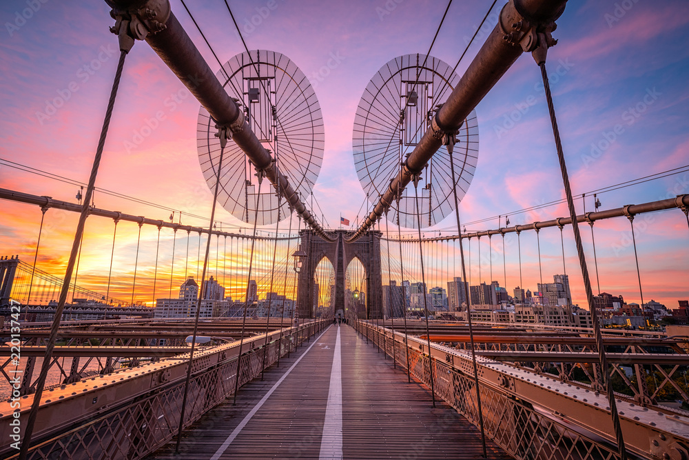 Most Brooklyński w Nowym Jorku, USA - obrazy, fototapety, plakaty 