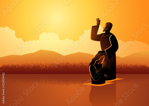 Fotografía Jesus baptised by John the Baptist