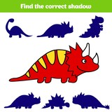 Fototapeta Dinusie - Matching children educational game. Match insects parts. Find missing puzzle. Activity for pre school years kids. Dinosaur