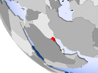 Kuwait on political globe