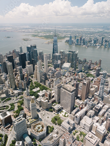 Fotografering Drone Aerial Shot World Trade Center City View Beautiful NYC New York