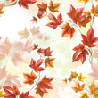 © elenavic - Autumn seamless pattern with ivy branch watercolor in hand drawn sketch style on blobs watercolor background