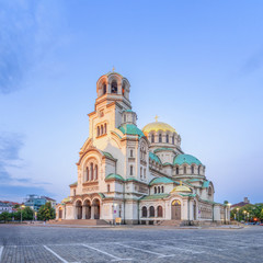 Wall Mural - Alexander Nevsky Cathedral in Sofia, Bulgaria at sunset