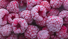 Frozen Raspberries Background