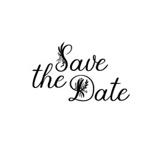 Wall Mural - save the date calligraphy. hand lettering wedding phrase for invitations design, cards, banners, pho