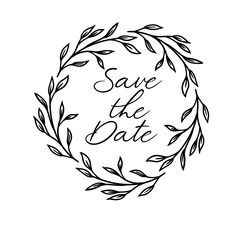 Wall Mural - save the date calligraphy. hand lettering wedding phrase for invitations design, cards, banners, pho