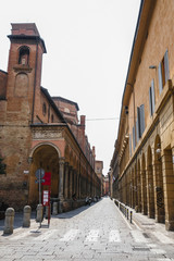 Sticker - Bologna, Italy - July, 30, 2018: street in a center of Bologna