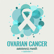 Ovarian Cancer awareness card or background. vector illustration.