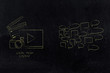 © faithie - social media content icon next to group of comment speech bubbles