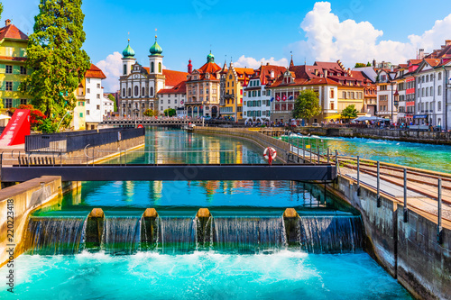 Old Town architecture of Lucerne, Switzerland Poster Mural XXL