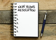 New year's resolution on a notebook