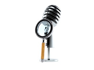 Sticker - Microphone with magnifying glass