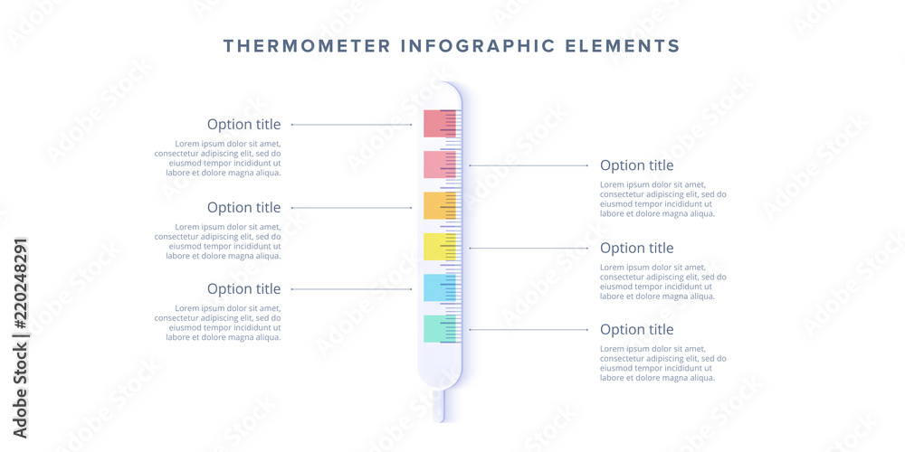 Image vectorielle Stock Medical thermometer step chart infographics ...