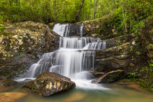 Hin Sam Chan Waterfall, Beautiful Waterfall In Phu Rua National Park, Loei Province, ThaiLand.