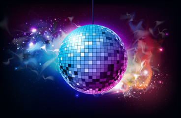 Wall Mural - disco ball. disco ball on open space background