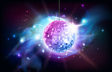Wall Mural - disco ball. disco ball on open space background