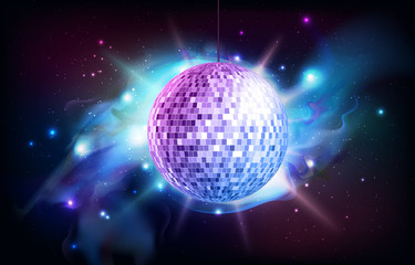 Wall Mural - Disco ball. Disco ball on open space background