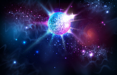 Wall Mural - disco ball. disco ball on open space background