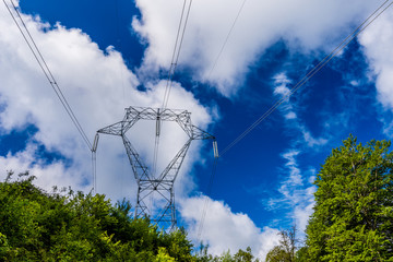 High voltage electricity steel tower.