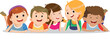 © wisnu_Ds - happy smiling kids lying on the floor