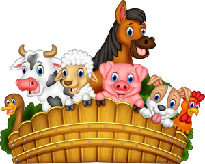 Canvas Print - Cartoon farm animals