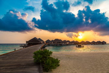 Tropical sunset in the Maldives