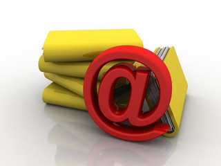 3d rendering folder icon email