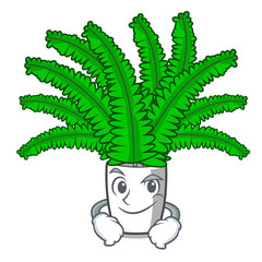 Poster - Smirking beautiful cartoon ferns in green foliage