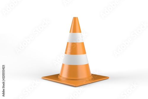 Fotografie, Obraz Traffic Cone isolated On White Background