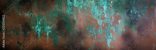 Fototapeta Zardzewiały metal tekstury, tła, design, wzór, długi banner