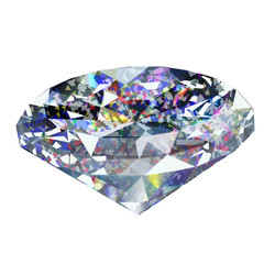 Wall Mural - Insulated faceted precious stone on white background. Diamond.