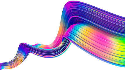 Sticker - bright abstract holographic 3d design element for christmas celebration banners and posters