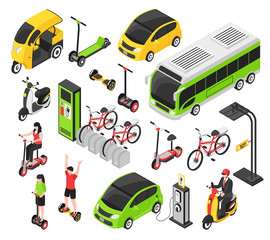 Poster - Eco Transport Isometric Set