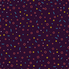 Leinwandbilder - Abstract color seamless pattern. Different simple elements