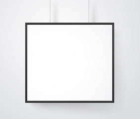 Aufkleber - Blank white frame on the wall vector mockup. Ready for a content