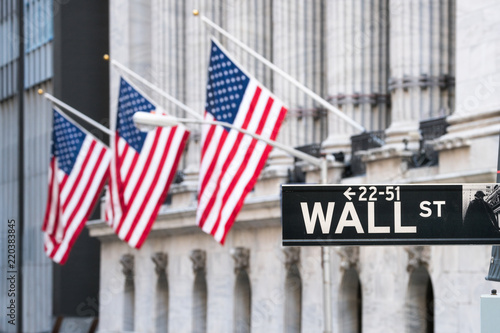 Fototapeta na drzwi i meble Wall Street na dolnym Manhattanie, Nowy Jork, USA