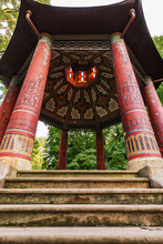 Old Chinese Gazebo In A Public Park Of Wilanow Garden